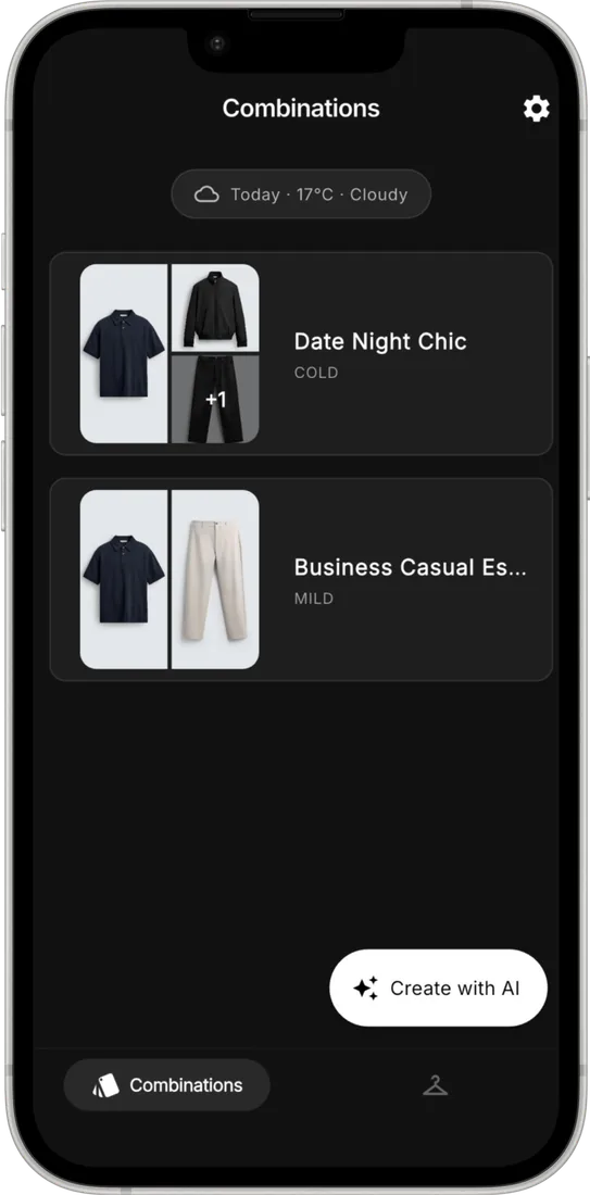 Outfits screen